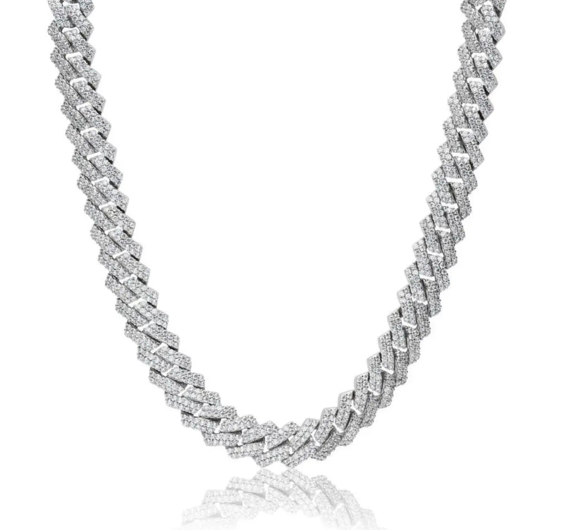 Collana Cuban Silver 55” - 19mm + Pendente “ T “ Alla fine del